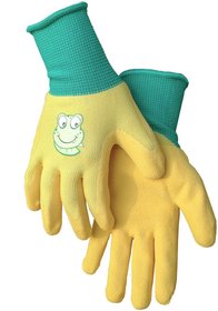 Dětské rukavice DRAGO žluté, máčené/bavlna, věk 5/+